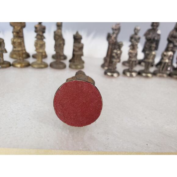 CHARLEMAGNE CRUSADES Chess Pieces Set Nickel & Bronze Firenze Italy vintage rare - Picture 10 of 16